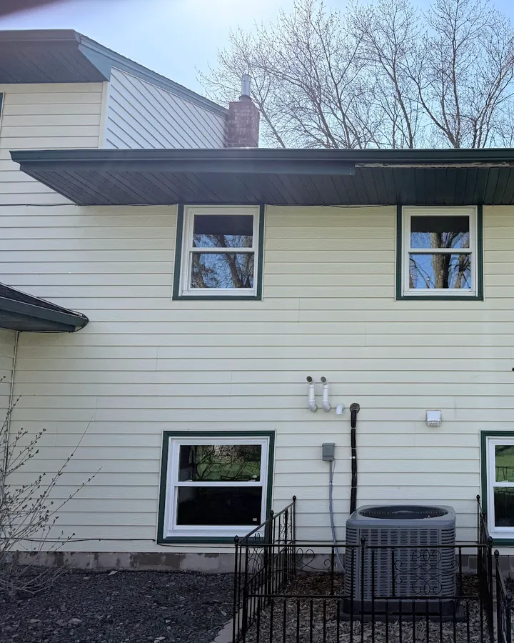 Rear of a house with clean siding