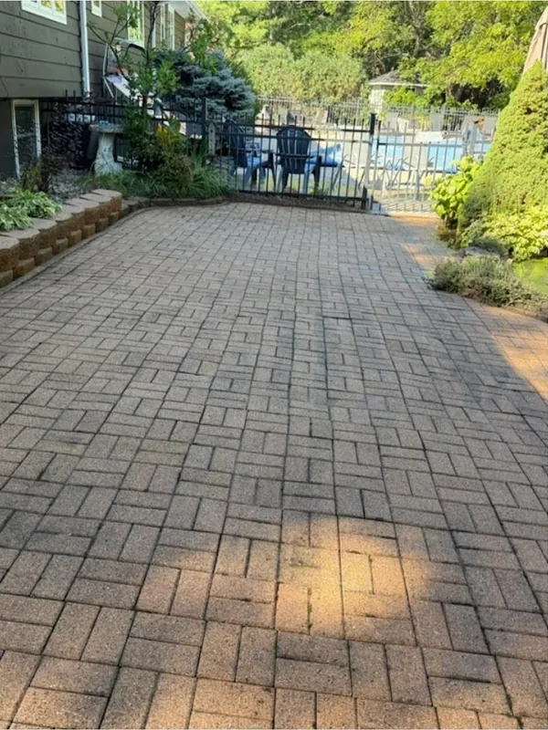 Long paver path after washing